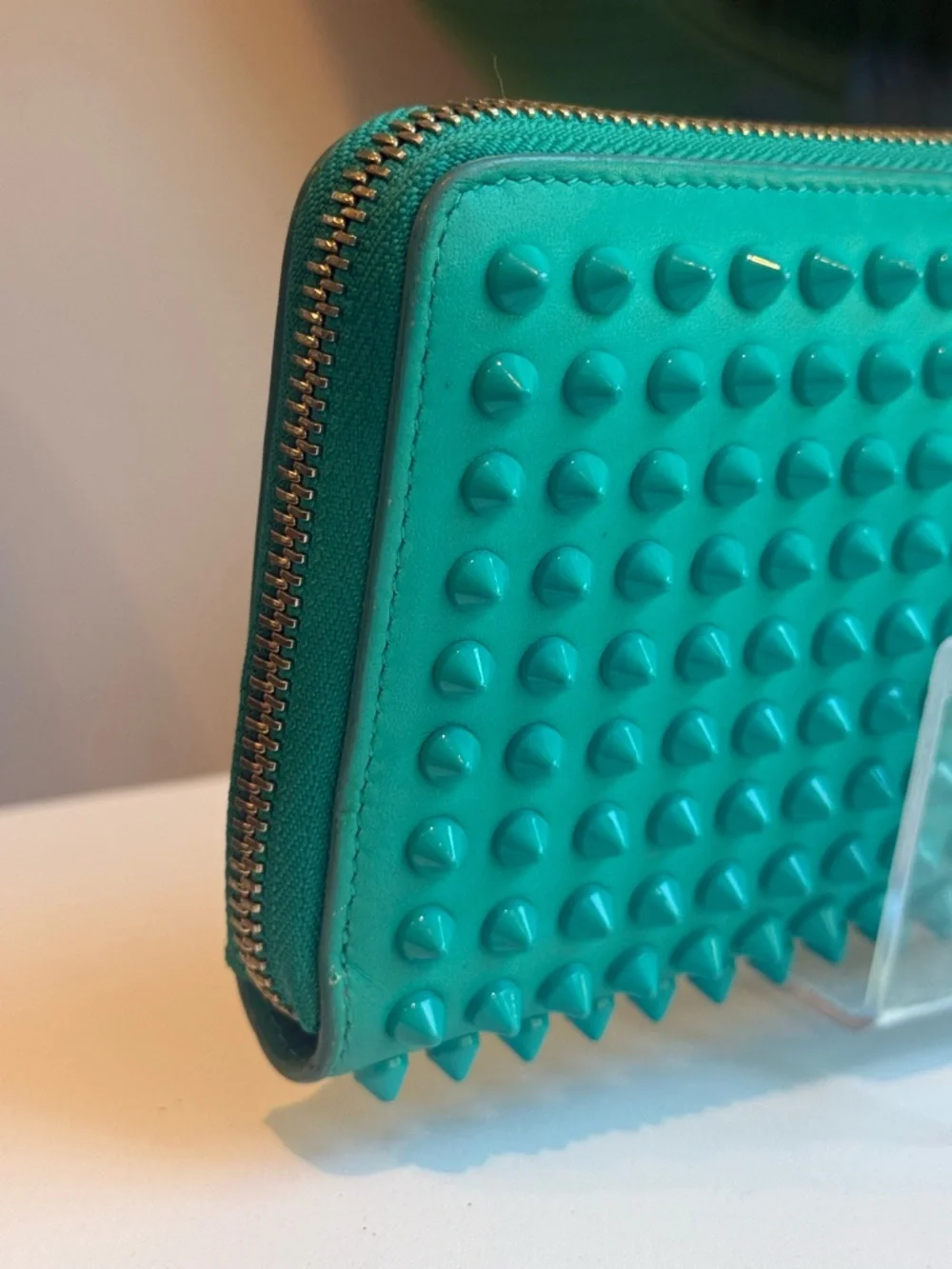 Christian Louboutin ‘Turquoise Zippy Wallet’
